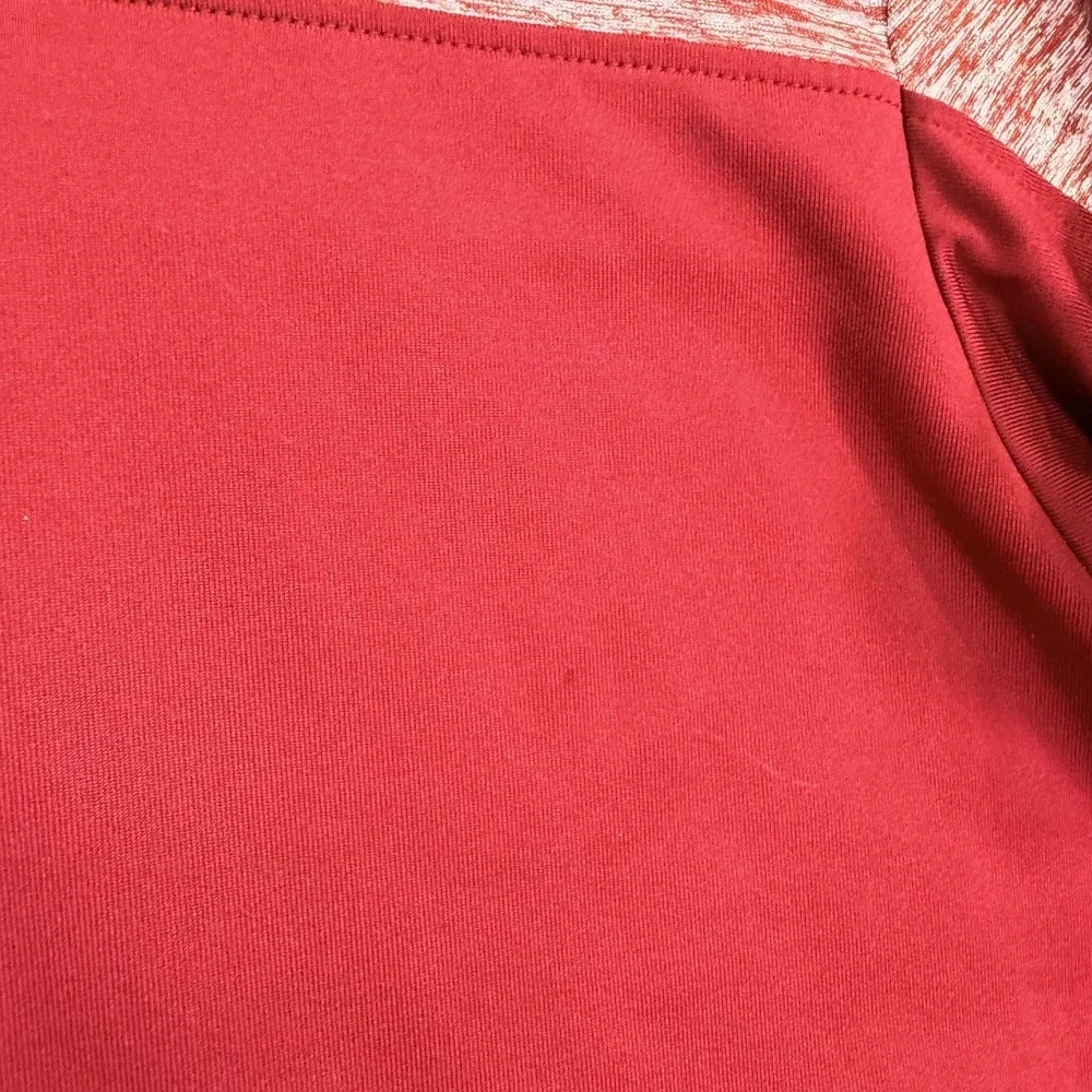 Under Armour HeatGear Polo Shirt Mens 2XL Red Colorblock Golf Performance Top